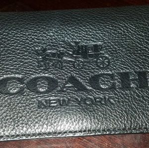 Coach Leather Checkbook/Cash Wallet
